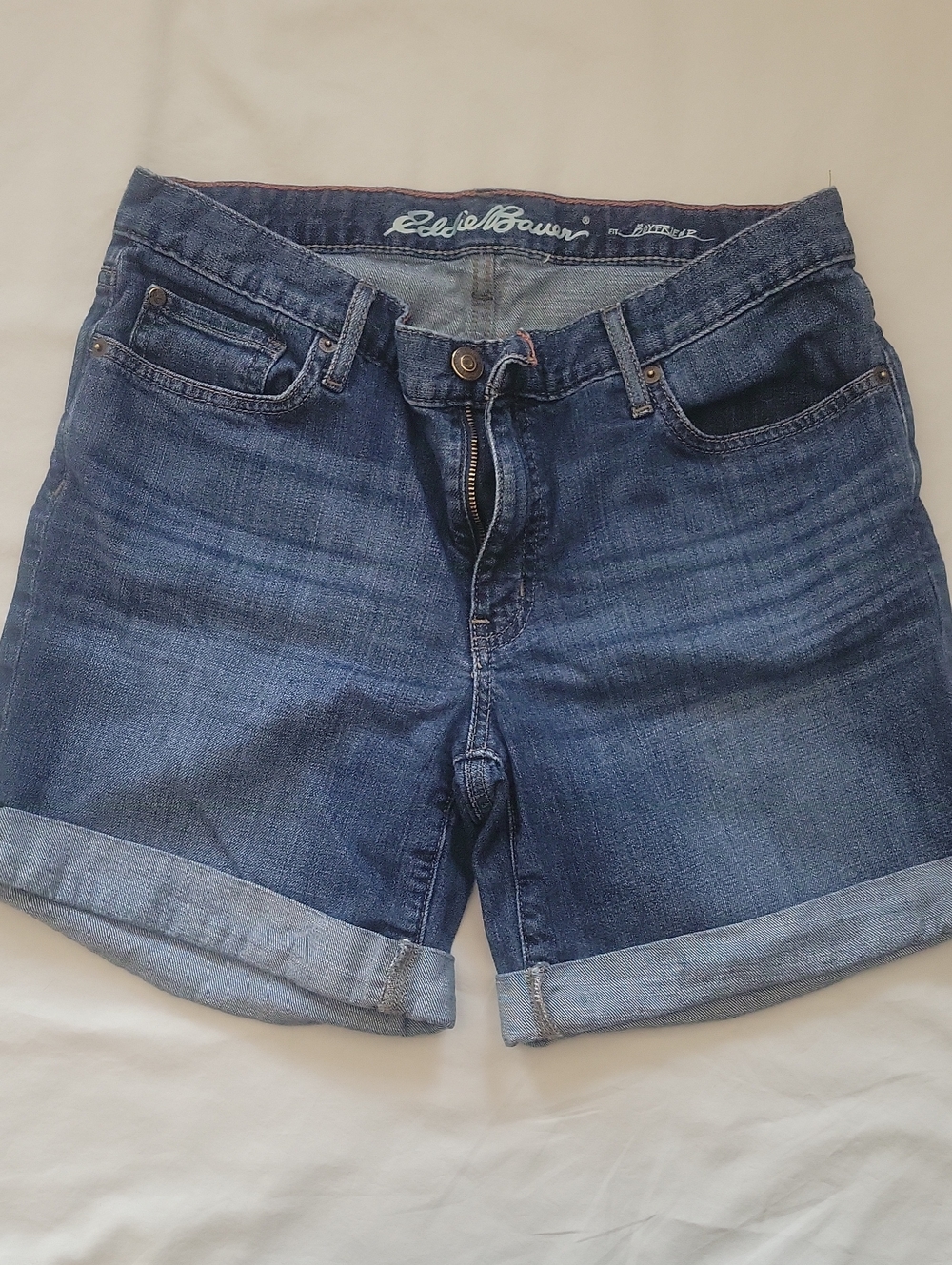 Eddie Bauer Women's Midwash Denim Roll-Cuff Shorts